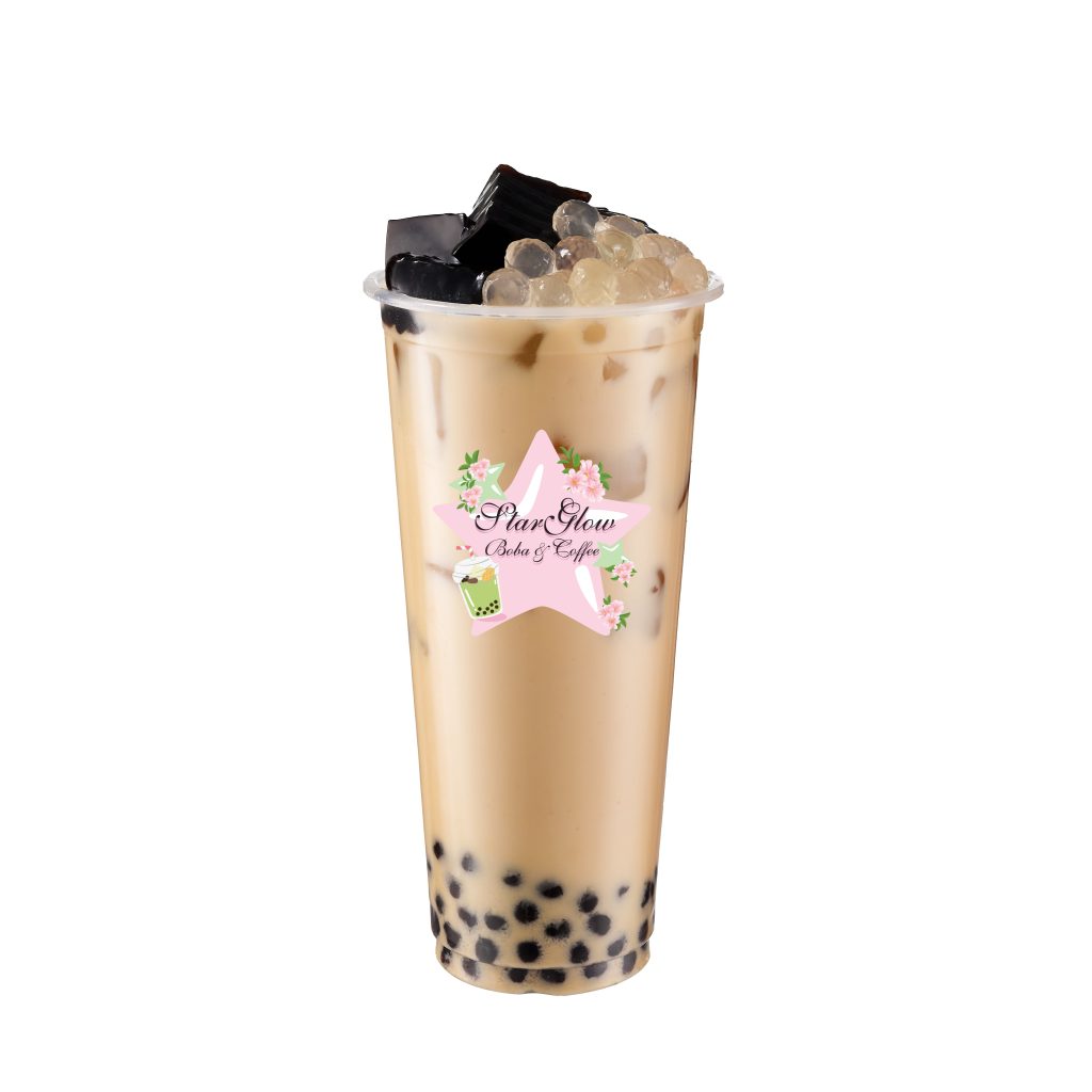 Star Glow Milk Tea / with 3 topping (Pearl, Crystal Ball, Grass Jelly)